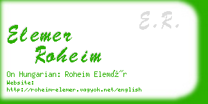 elemer roheim business card